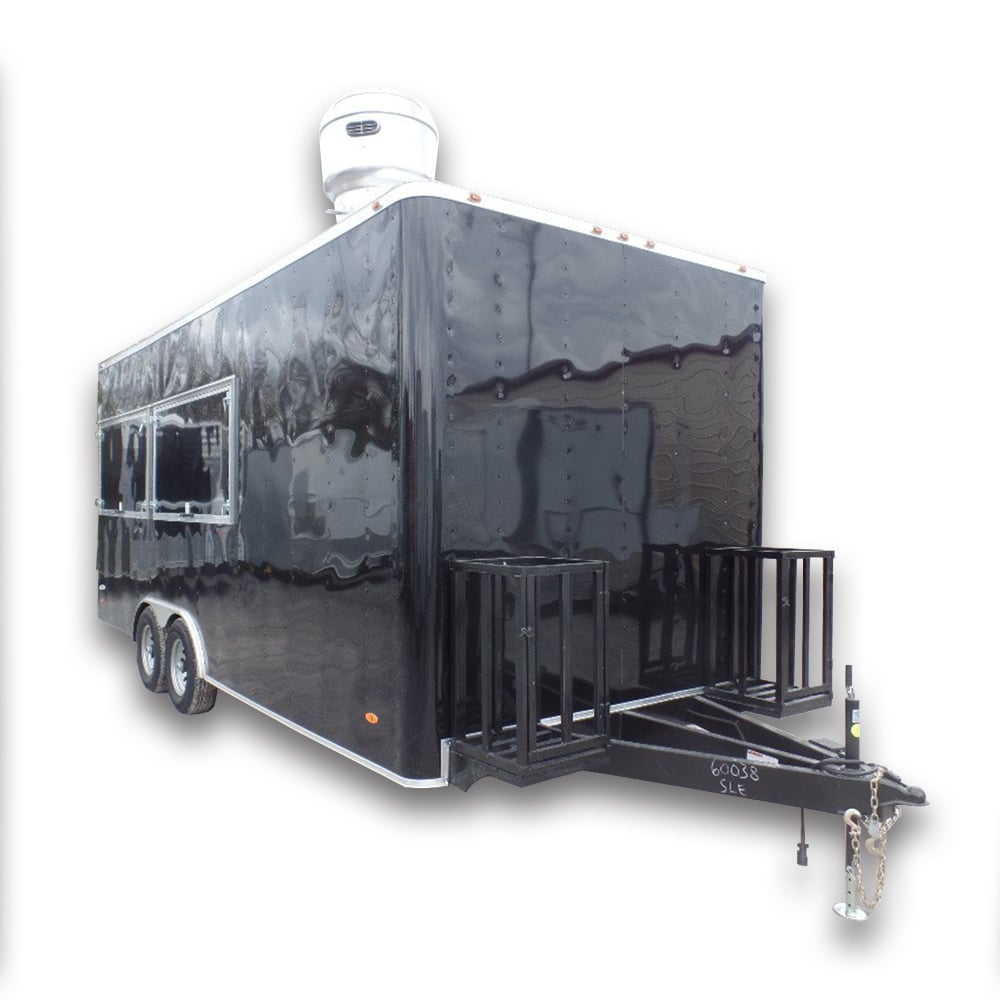 8.5x20 Black Concession & Catering Trailer