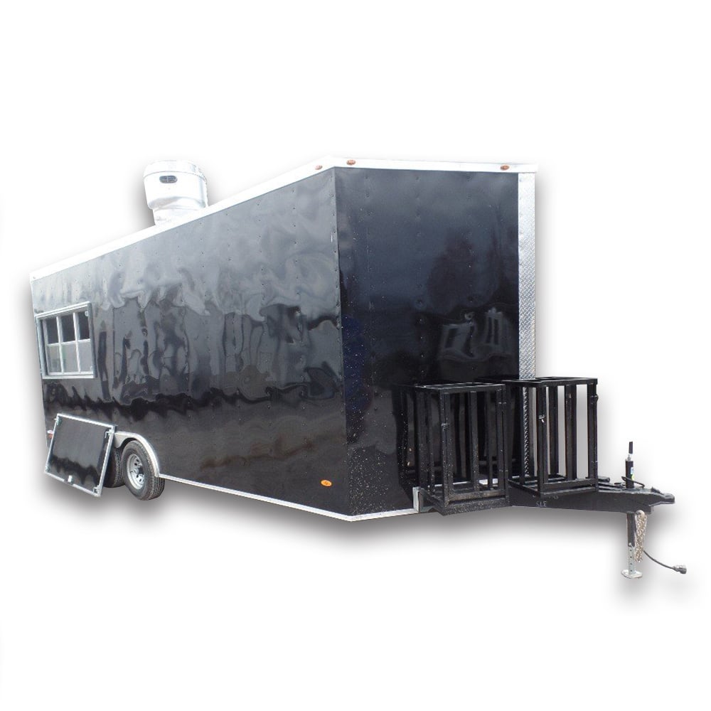 8.5' x 20' Black Food Event Concession Food Trailer