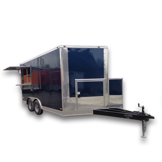 8.5' x 14' Enclosed Indigo Blue Concession Food Trailer