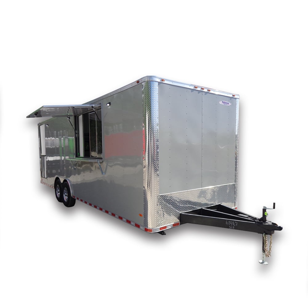 8.5' x 26' Dove Gray Flat Nose Concession Trailer