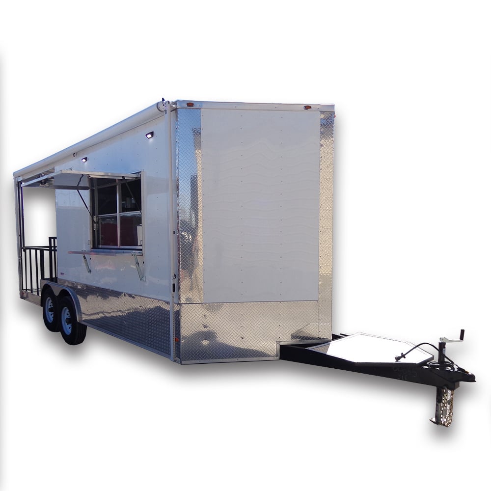 8.5' x 20' White Concession Food Event Trailer