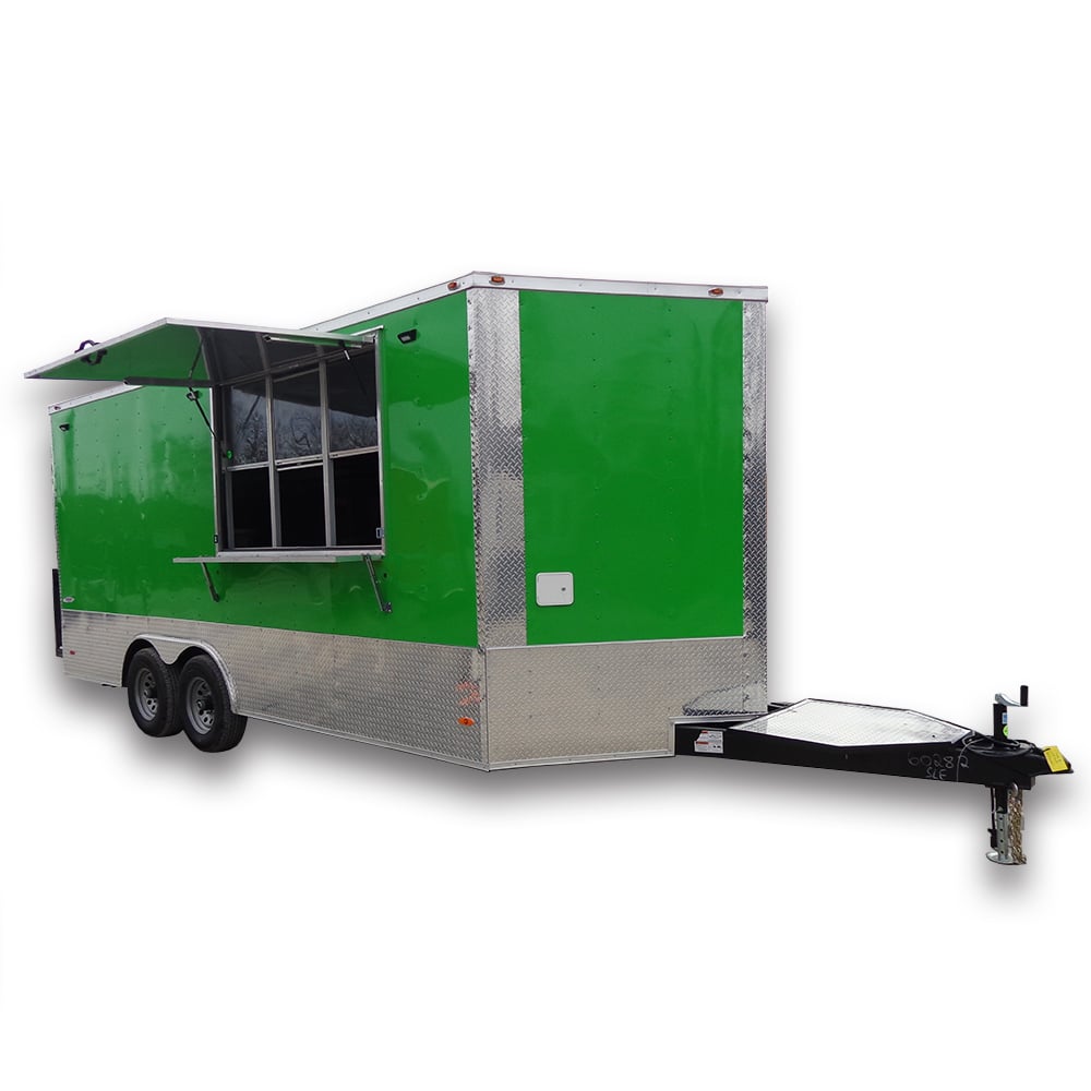 8.5' x 18' Lime Green Concession Food Trailer With Appliances