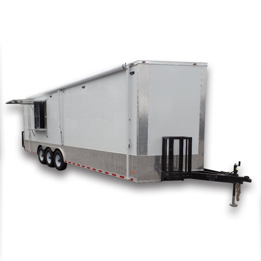 8.5' x 27' White Concession Food Trailer