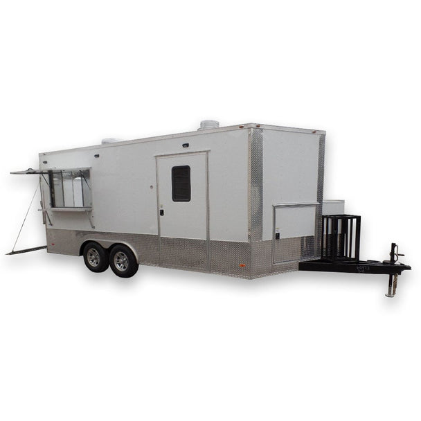 8.5' x 18' White Concession Food Event Trailer