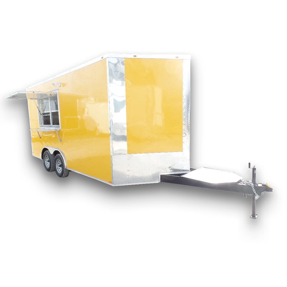 8.5' x 16' Yellow Event Concession Food Trailer