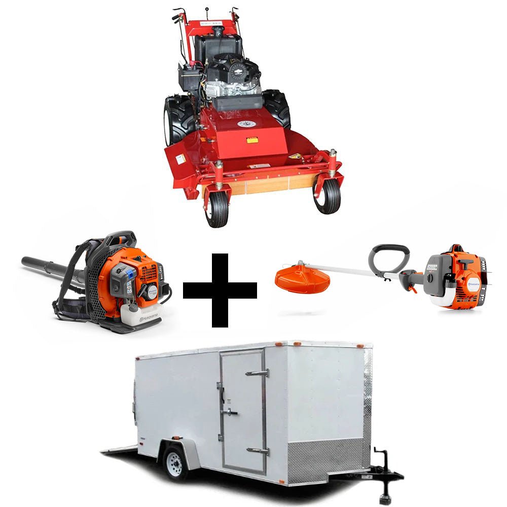 Bradley 36BB - BS25E Brush Buster 36" Walk Behind Mower Encl Trailer Handhelds Package - SLE Equipment - 1