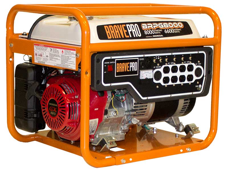 Brave 8000 Watt Generator Honda 389cc 120/240AC / 12V DC