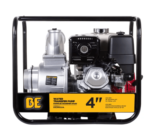 BE WP4013H Water Transfer Pump - 422 GPM, 4 - Inch Intake/Outlet, Honda GX390 Engine - SLE Equipment - 1