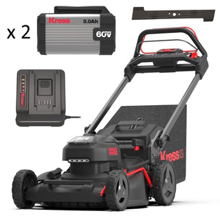 Kress KG760.1 60V 21" Steel Deck Self - Propelled Mower Kit (2 x 5Ah Batteries + 5amp Charger) - SLE Equipment - 1