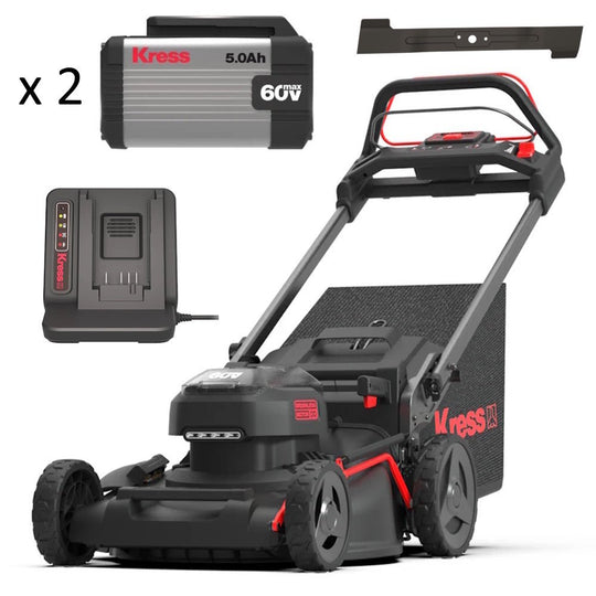 Kress KG760.1 60V 21" Steel Deck Self - Propelled Mower Kit (2 x 5Ah Batteries + 5amp Charger) - SLE Equipment - 1