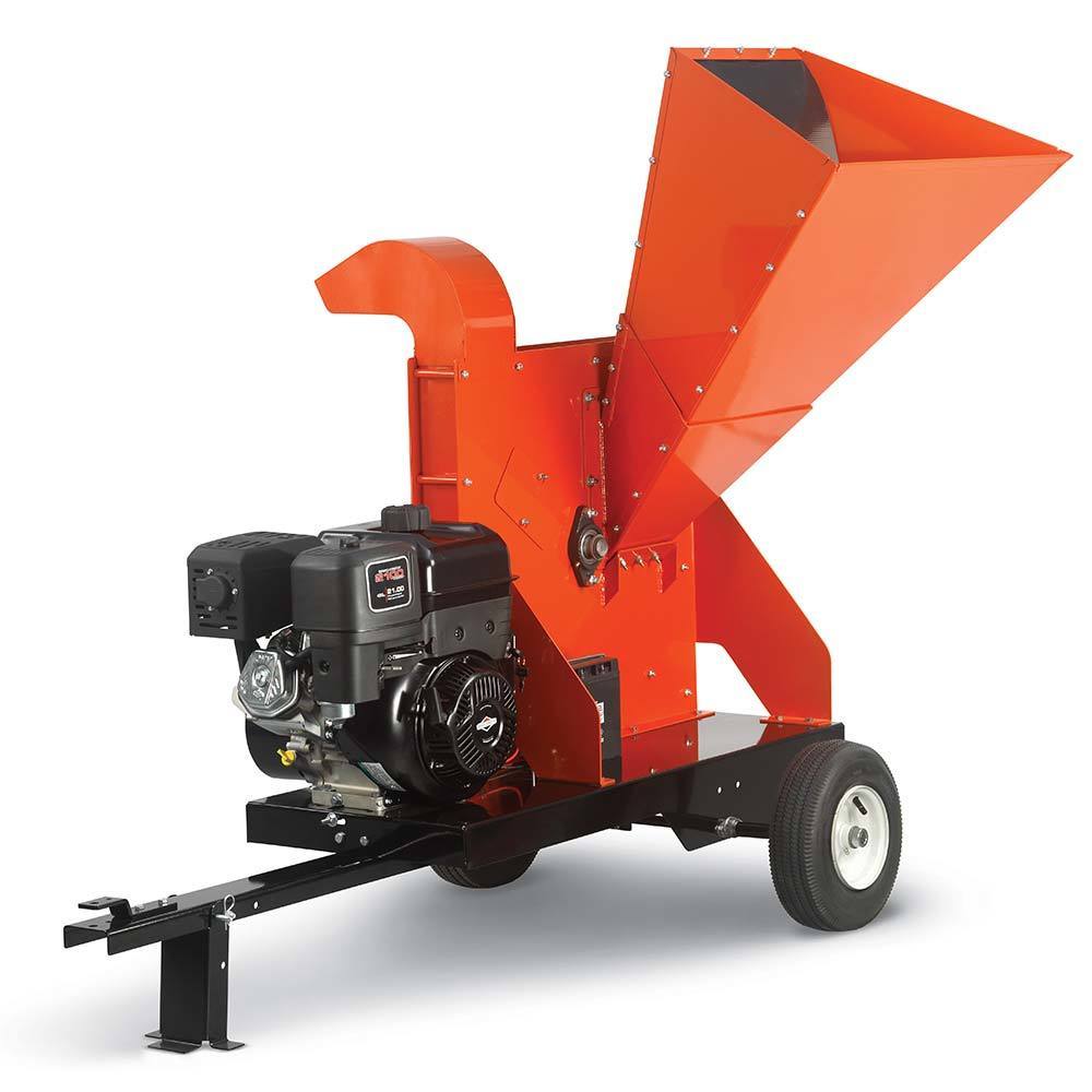 DR Power CP57057BEN 13.5 HP Briggs Self Feeding Wood Chipper 5.75" Front Right View