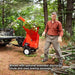 DR Power CP57057BEN 13.5 HP Briggs Self Feeding Wood Chipper 5.75" Front Right View