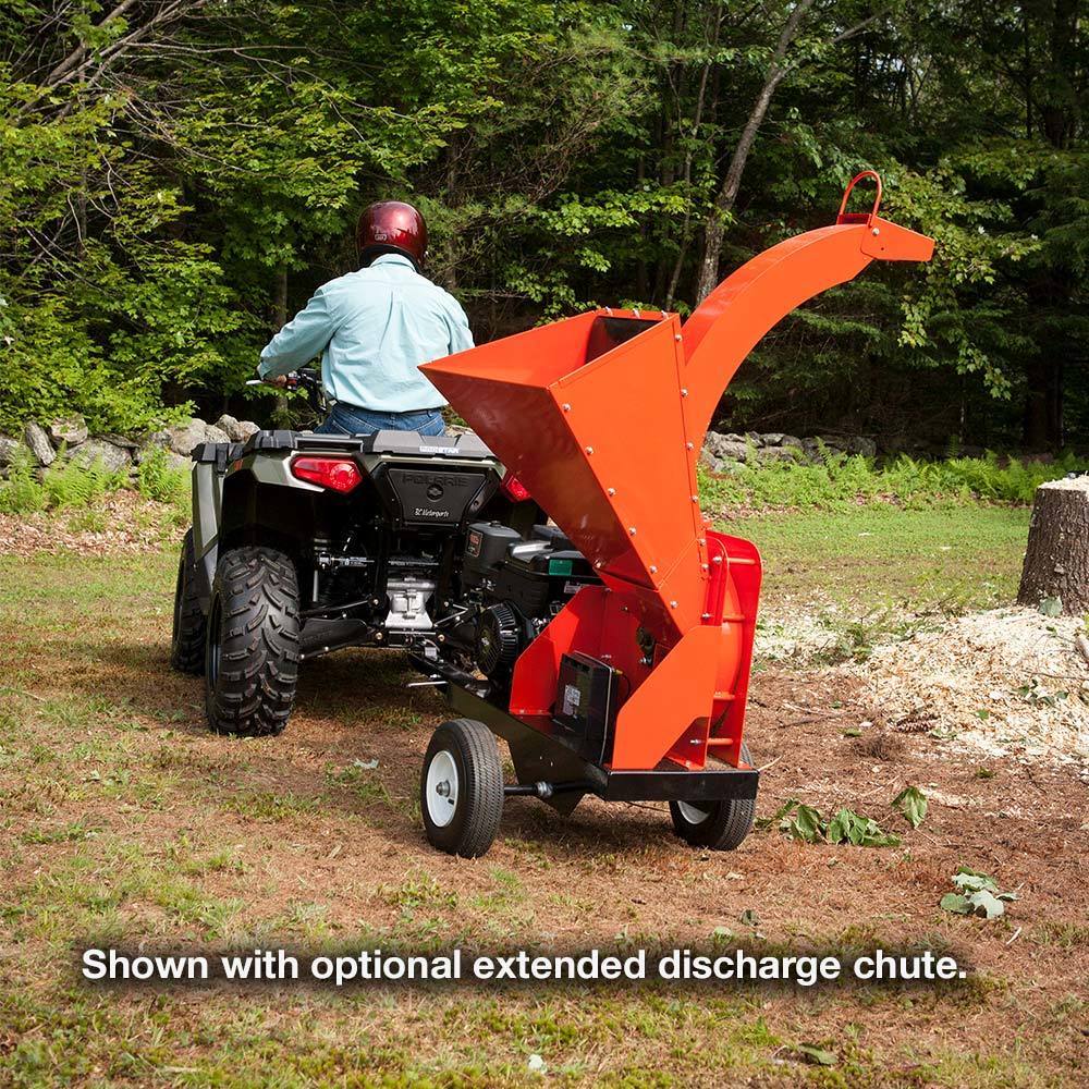 DR Power CP57057BEN 13.5 HP Briggs Self Feeding Wood Chipper 5.75" Front Right View