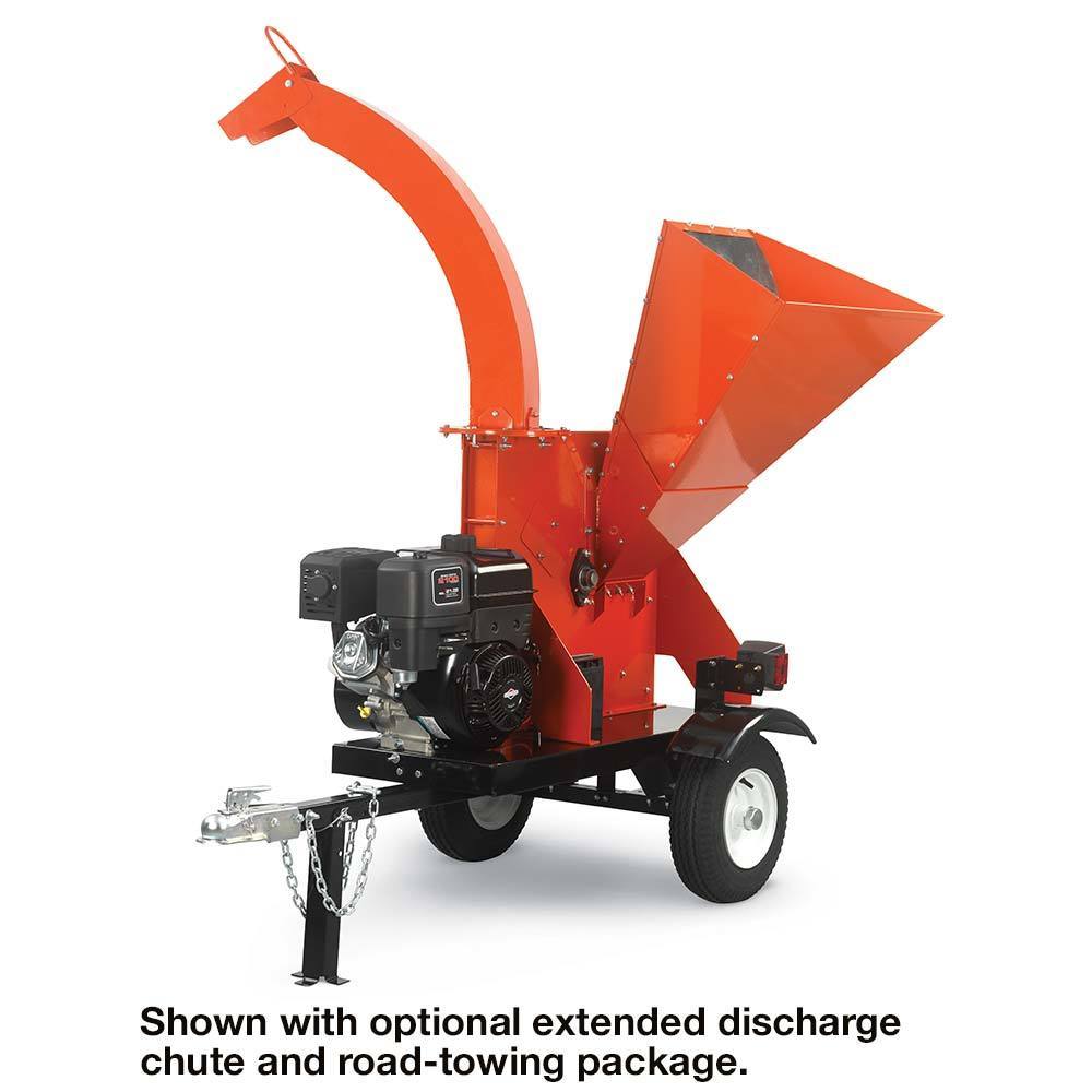 DR Power CP57057BEN 13.5 HP Briggs Self Feeding Wood Chipper 5.75" Front Right View