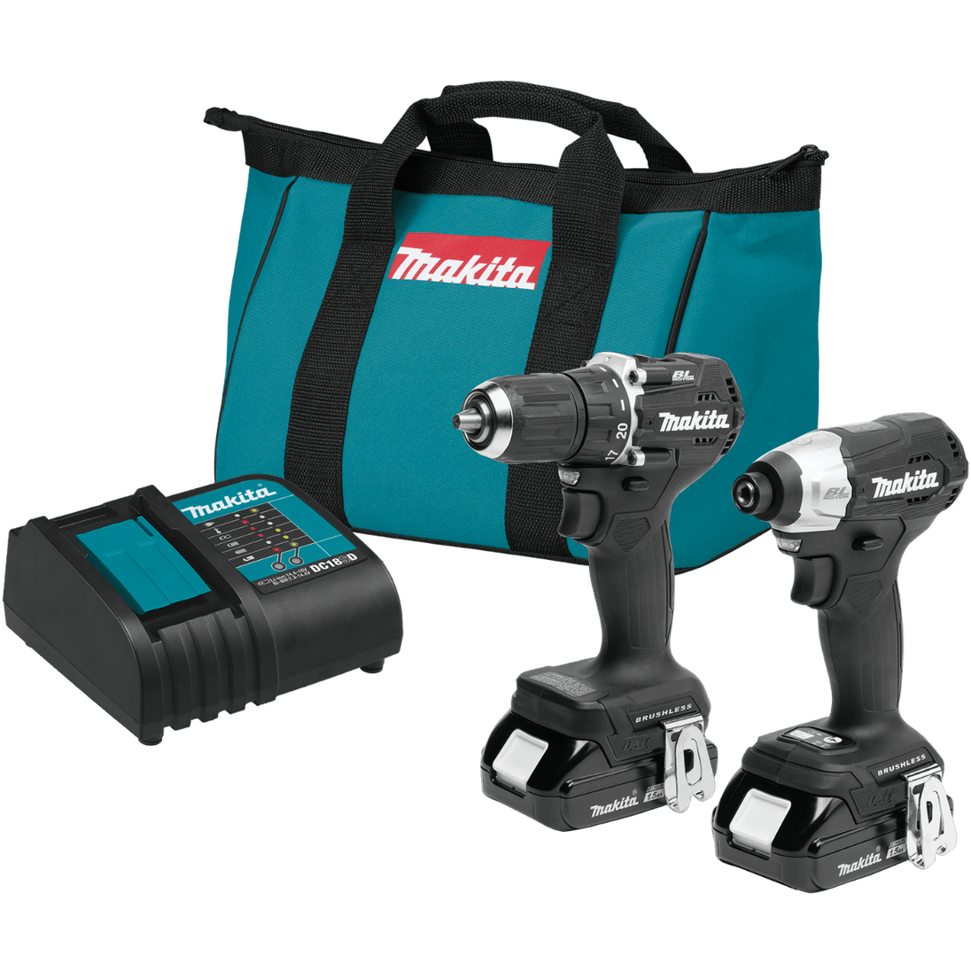 Makita CX203SYB Sub‑Compact Brushless Cordless 2‑Pc. Combo Kit 18V LXT 1.5Ah - SLE Equipment - 1