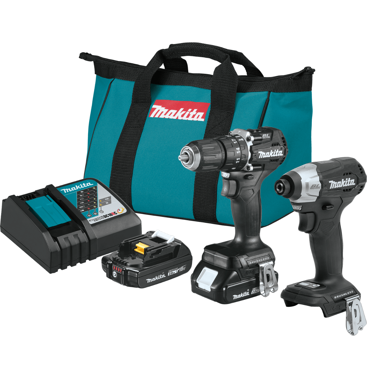 Makita CX205RB Sub?Compact Brushless Cordless 2?Pc. Combo Kit 18V LXT 2.0Ah - SLE Equipment - 1