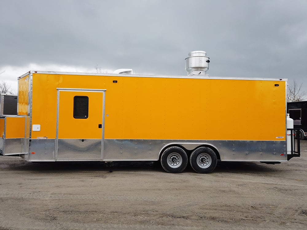 8.5' x 24' Yellow Food Concessions Trailer