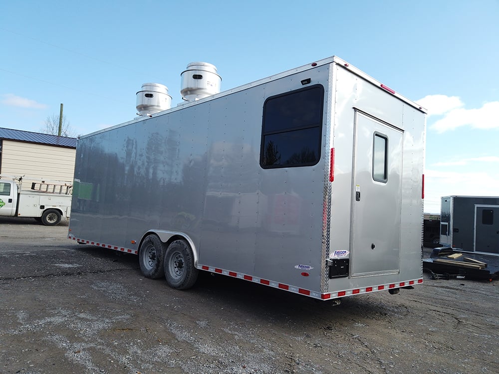 8.5 x 26 Silver Concession Food Trailer