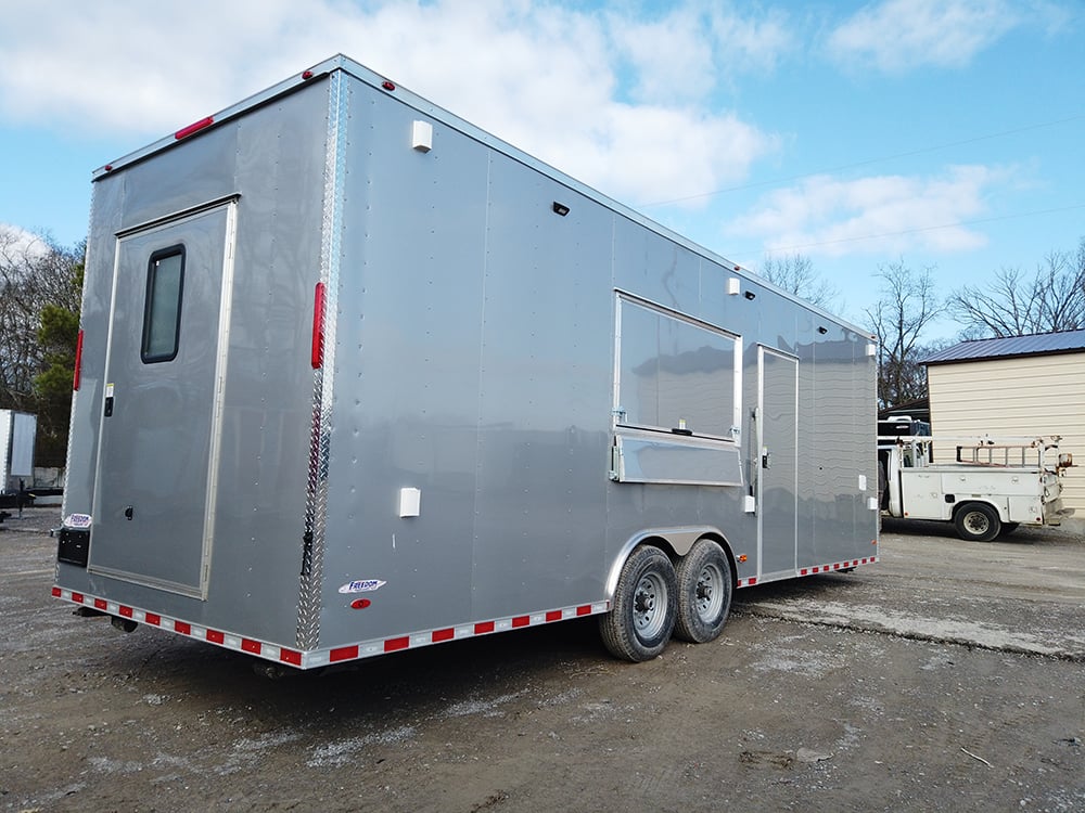 8.5 x 26 Silver Concession Food Trailer