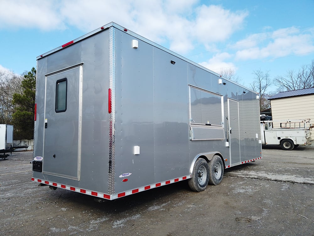 8.5 x 26 Silver Concession Food Trailer