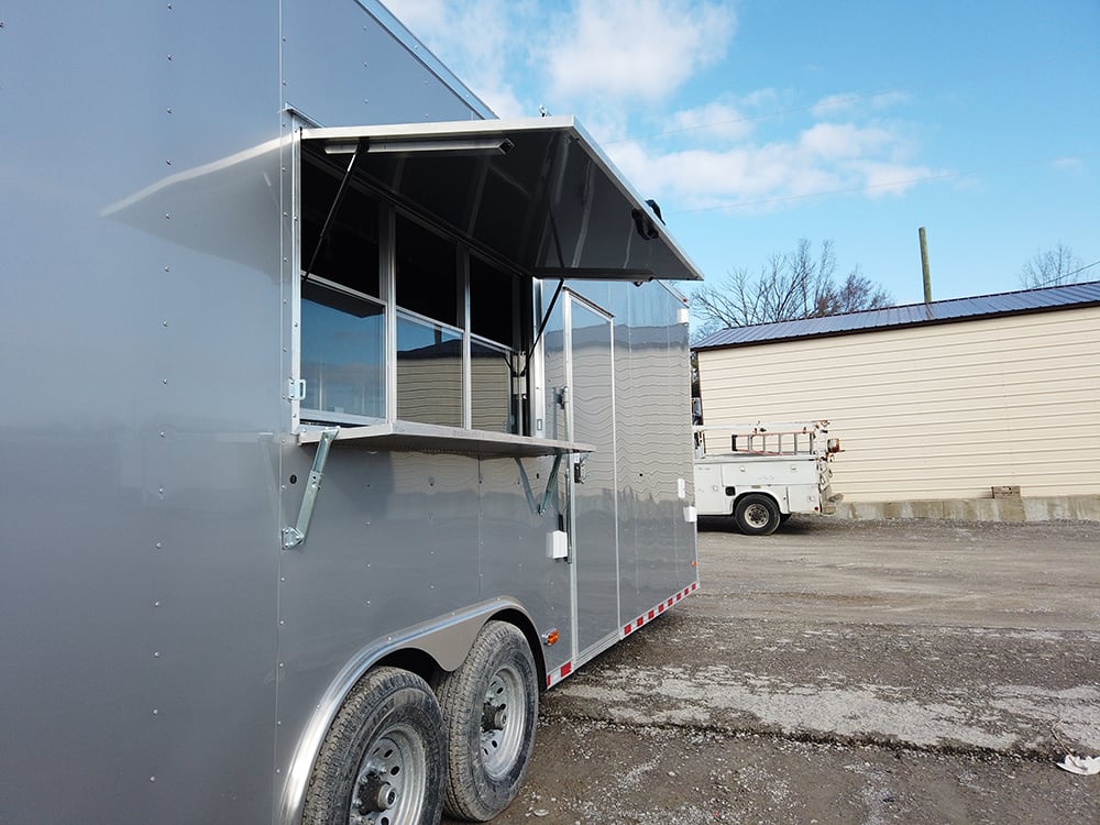 8.5 x 26 Silver Concession Food Trailer