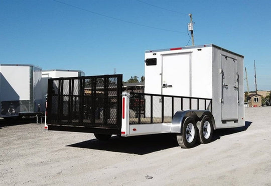 Enclosed Utility Hybrid Trailer 7'x20' - Lawn Mower Equipment Hauler Storage - SLE Equipment - 4