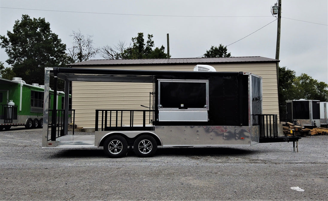 8.5' x 20' Black Concession Food Trailer