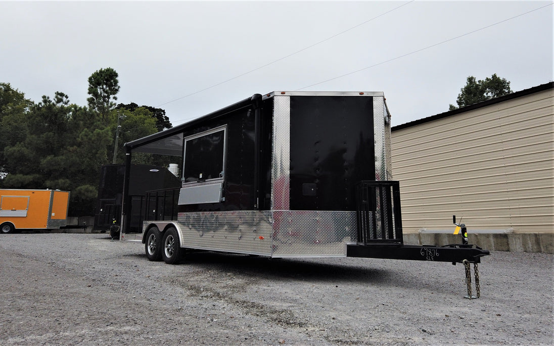 8.5' x 20' Black Concession Food Trailer