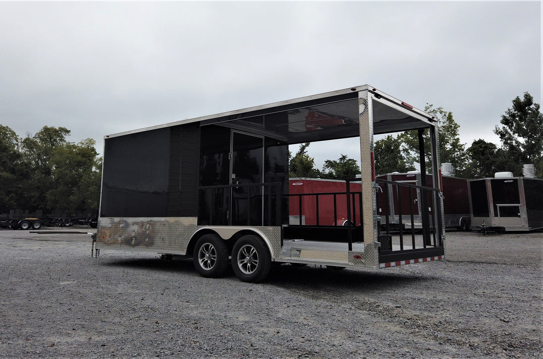 8.5' x 20' Black Concession Food Trailer