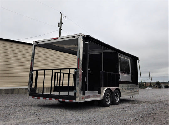 8.5' x 20' Black Concession Food Trailer