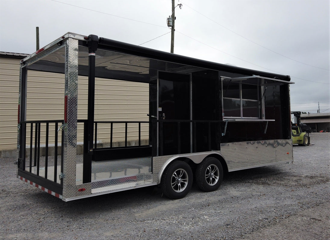 8.5' x 20' Black Concession Food Trailer