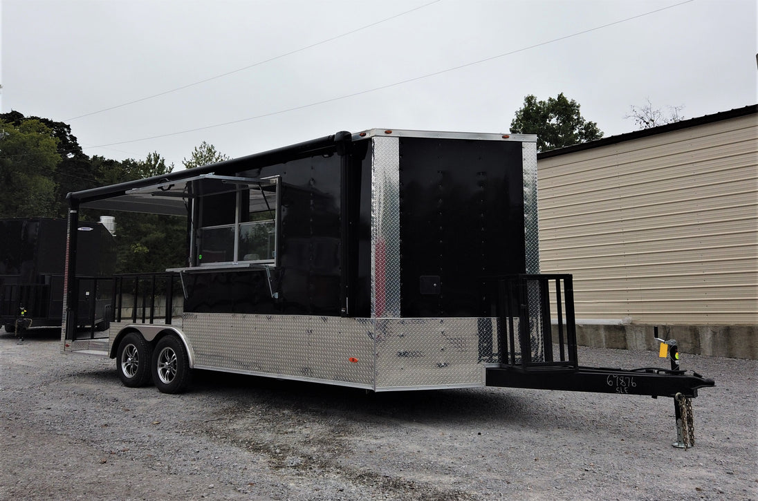 8.5' x 20' Black Concession Food Trailer