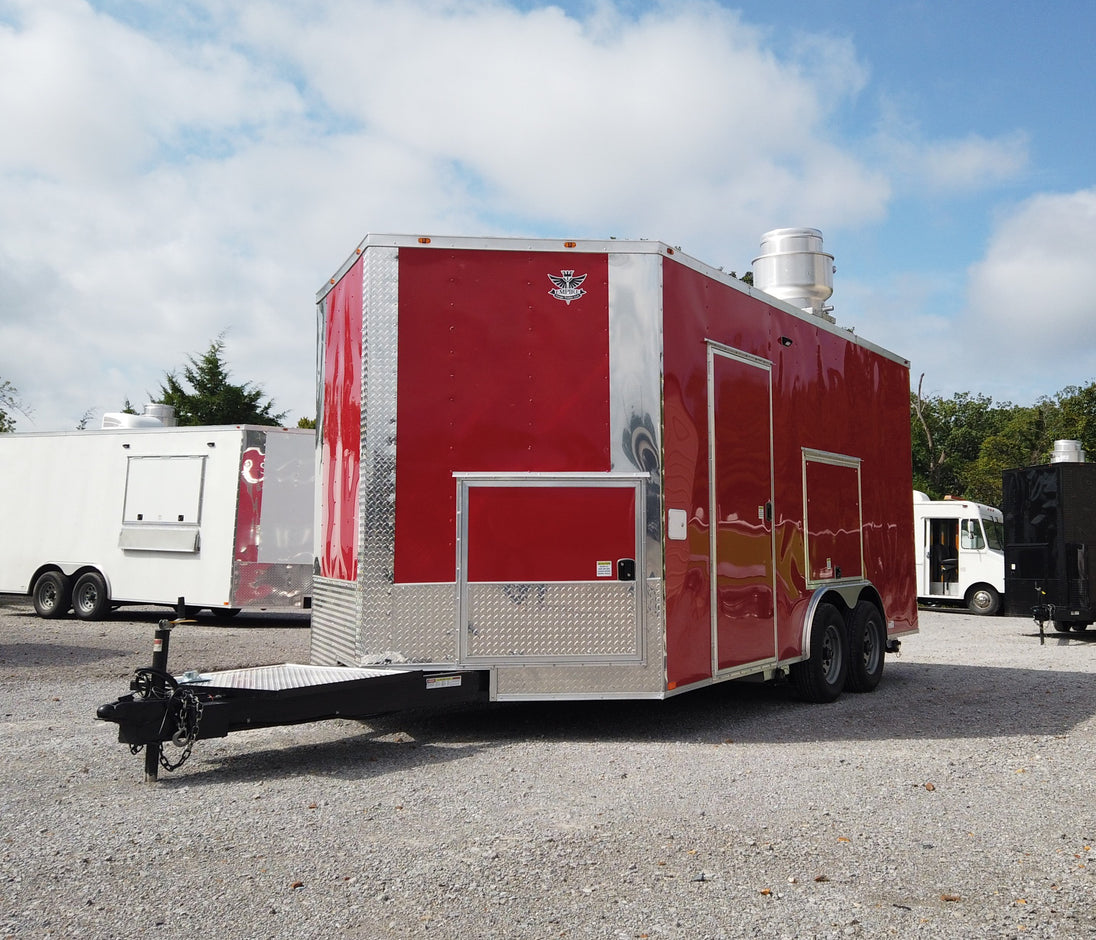 8.5' x 16' Red Concession Food Trailer