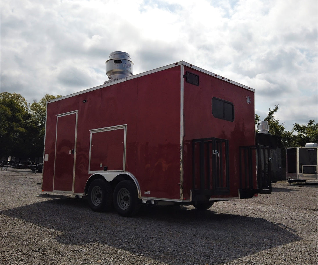 8.5' x 16' Red Concession Food Trailer