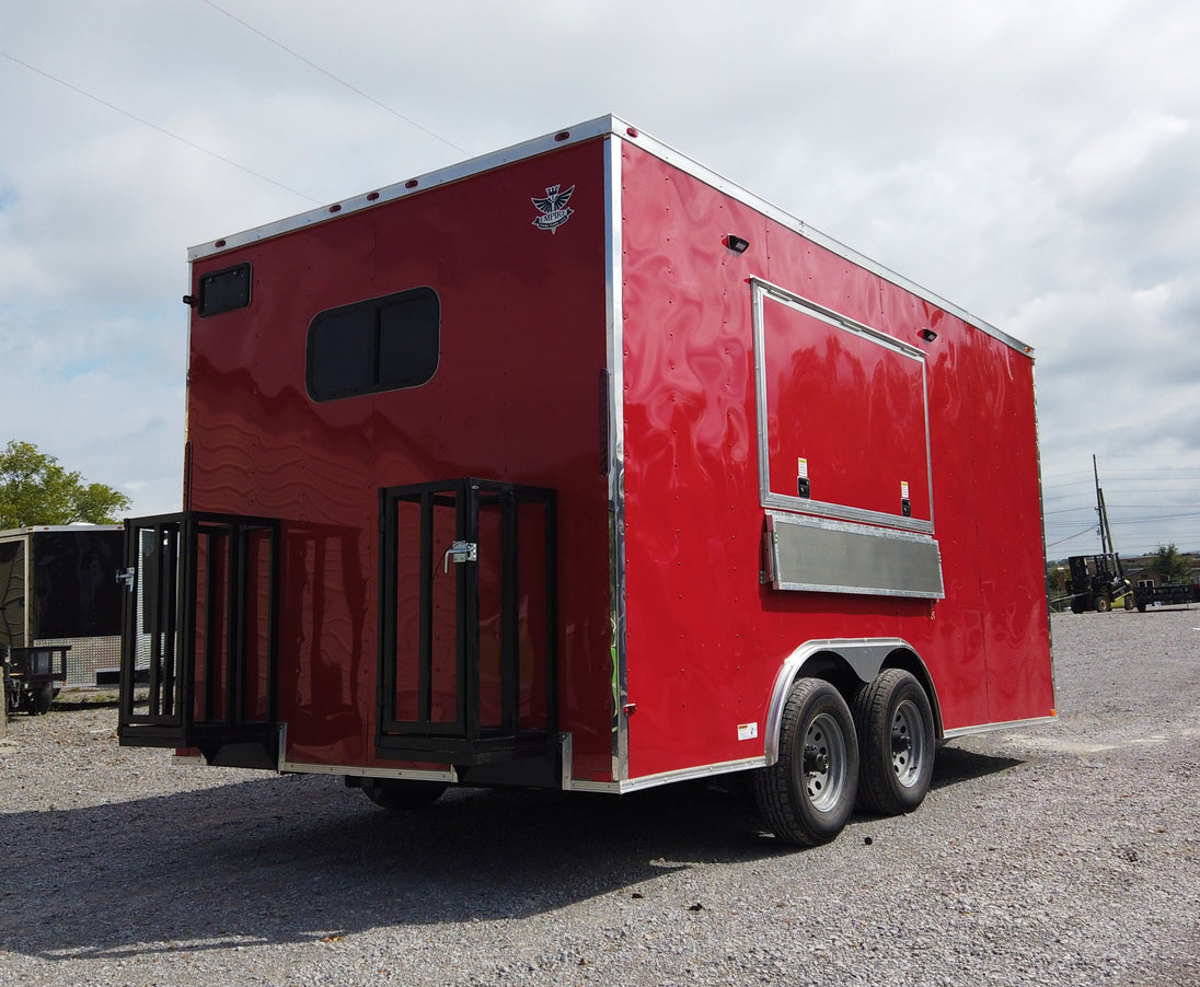 8.5' x 16' Red Concession Food Trailer