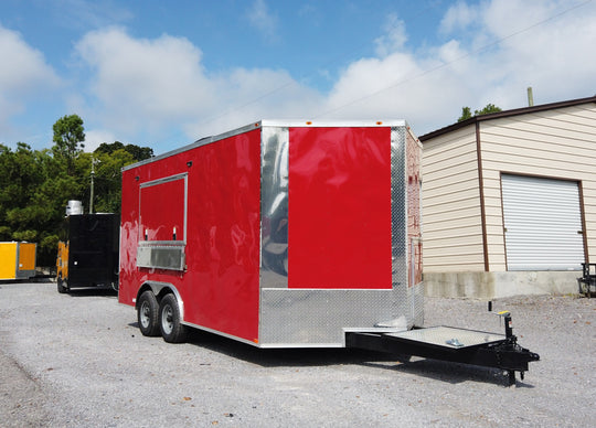 8.5' x 16' Red Concession Food Trailer