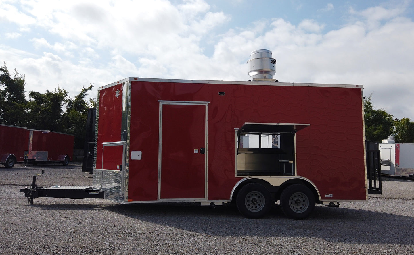 8.5' x 16' Red Concession Food Trailer