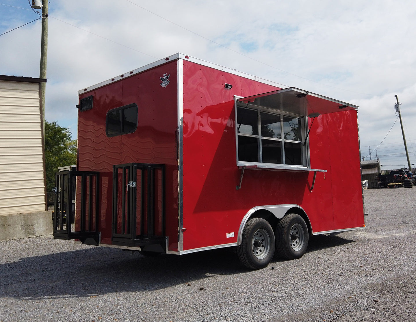 8.5' x 16' Red Concession Food Trailer