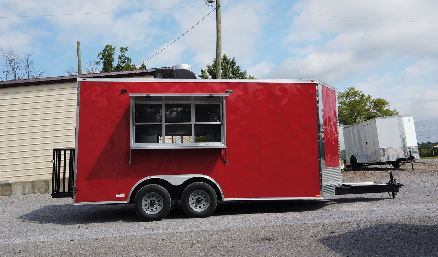 8.5' x 16' Red Concession Food Trailer