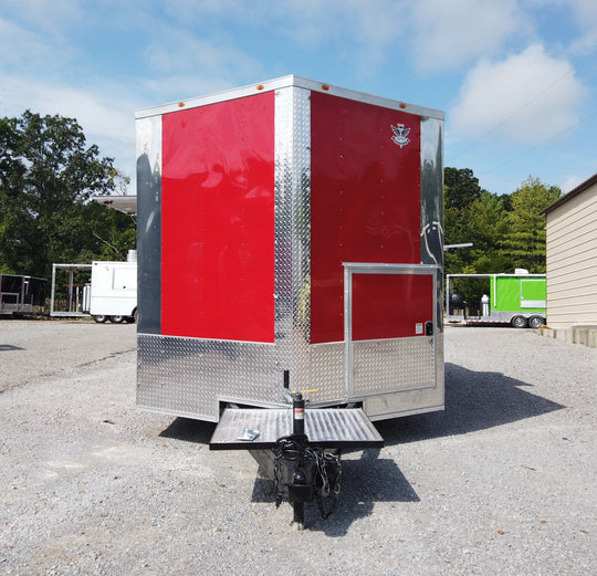 8.5' x 16' Red Concession Food Trailer