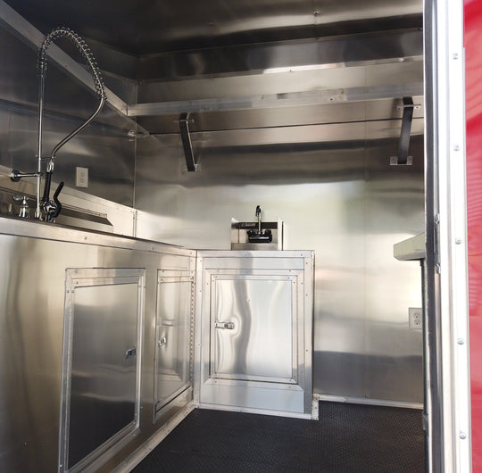 8.5' x 16' Red Concession Food Trailer