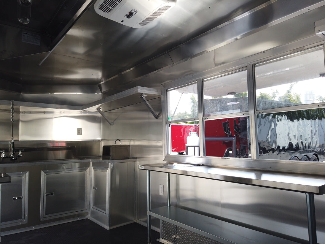 8.5' x 16' Red Concession Food Trailer