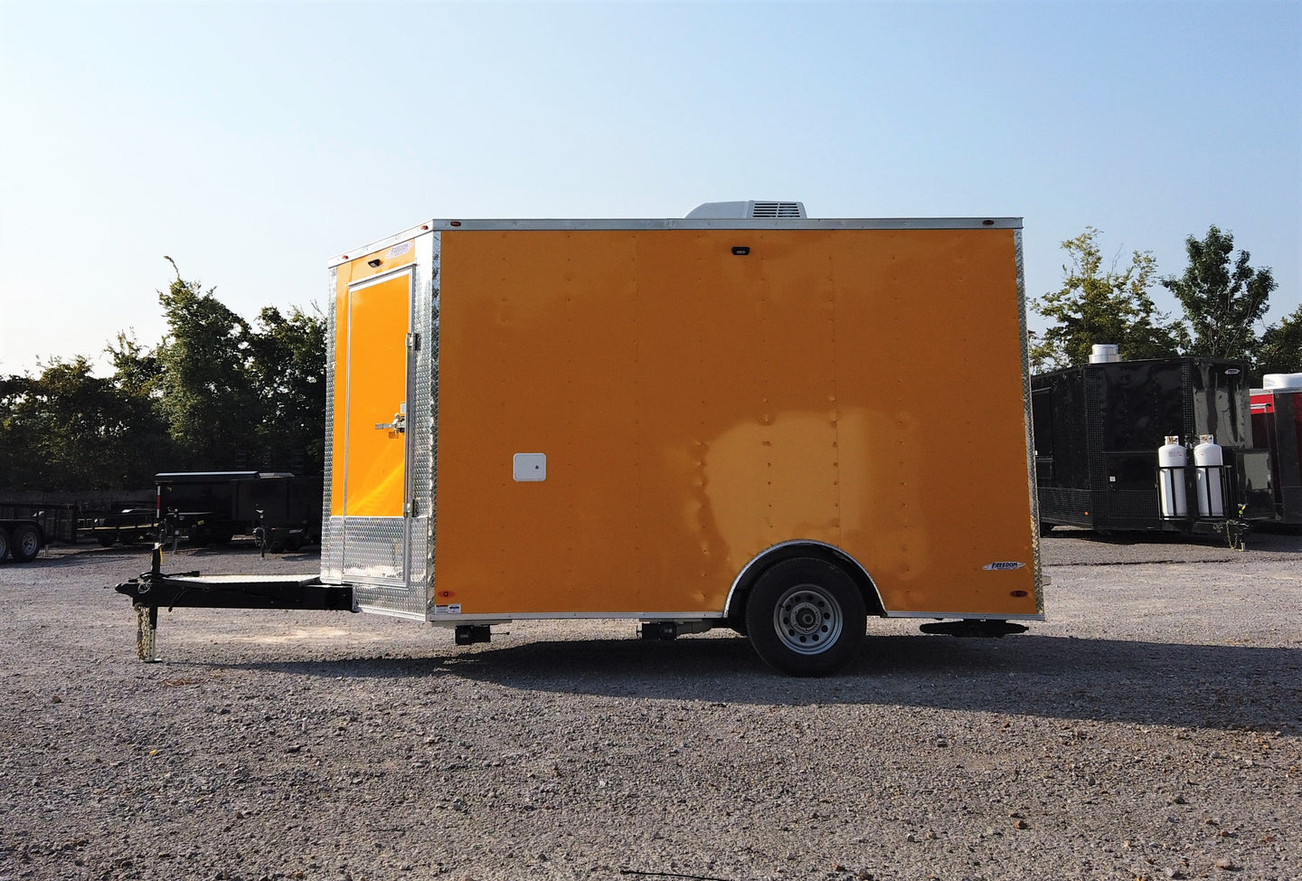 8.5' x 12' Yellow Concession Food V-Nose Trailer