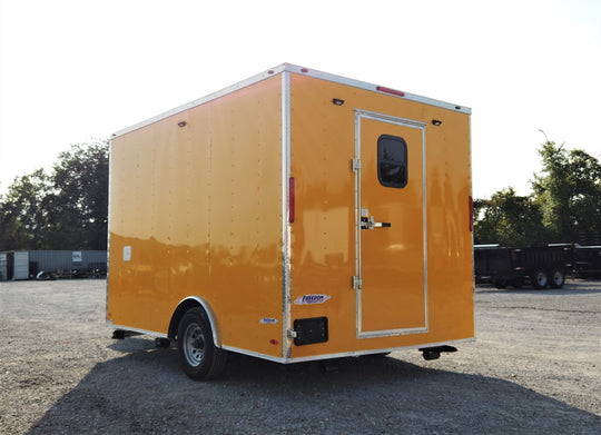 8.5' x 12' Yellow Concession Food V-Nose Trailer