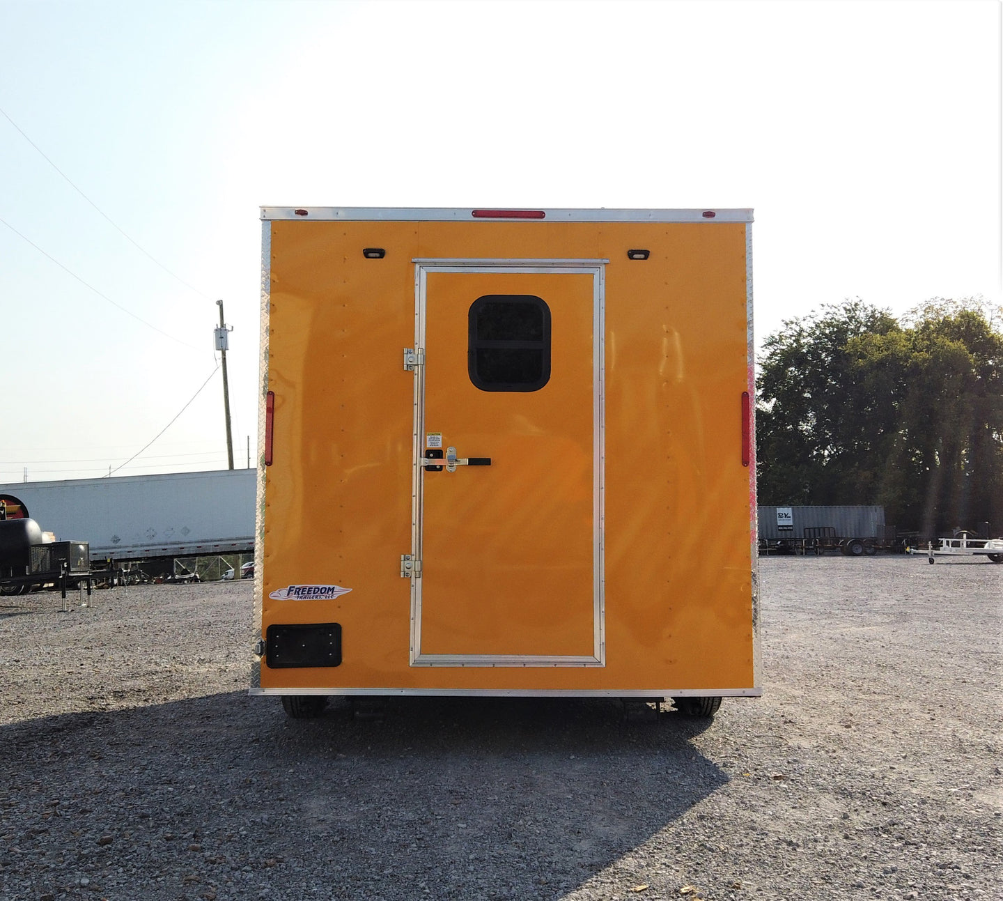 8.5' x 12' Yellow Concession Food V-Nose Trailer