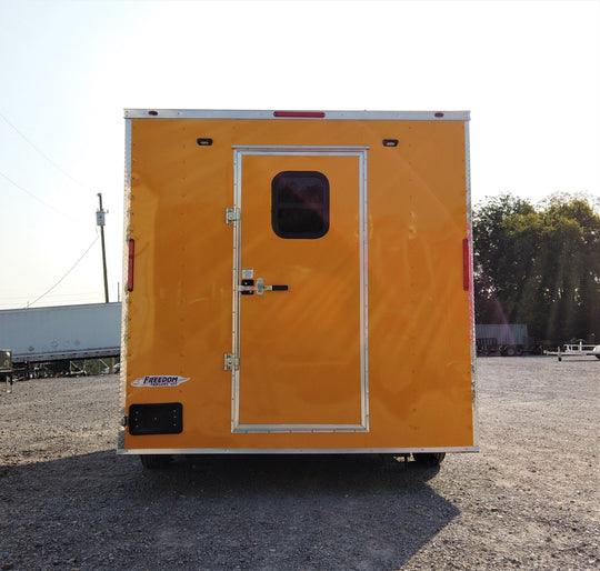 8.5' x 12' Yellow Concession Food V-Nose Trailer