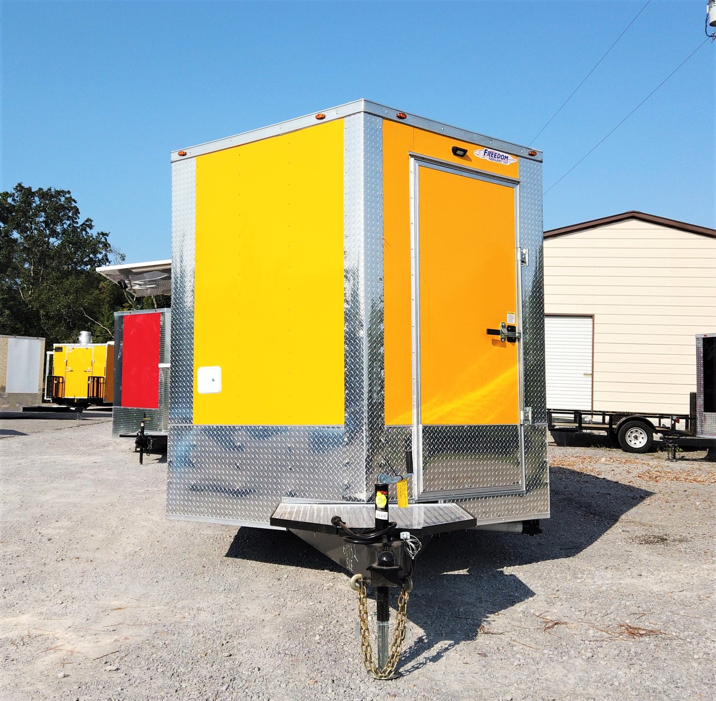 8.5' x 12' Yellow Concession Food V-Nose Trailer