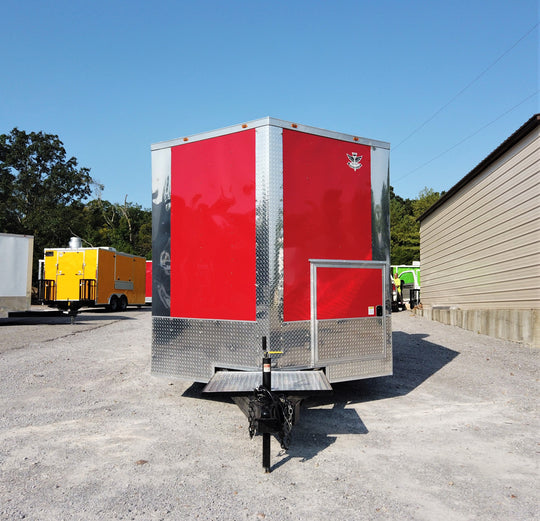 8.5' x 16' Red Concession Food Trailer With Appliances