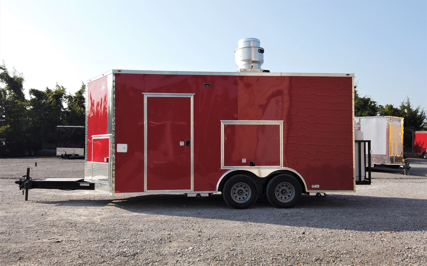 8.5' x 16' Red Concession Food Trailer With Appliances