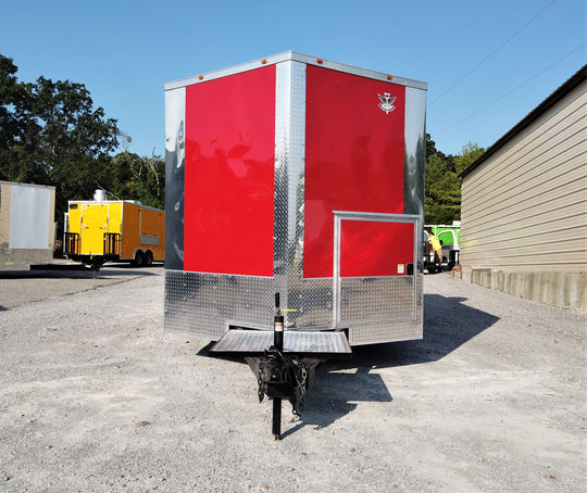 8.5' x 16' Red Concession Food Trailer With Appliances